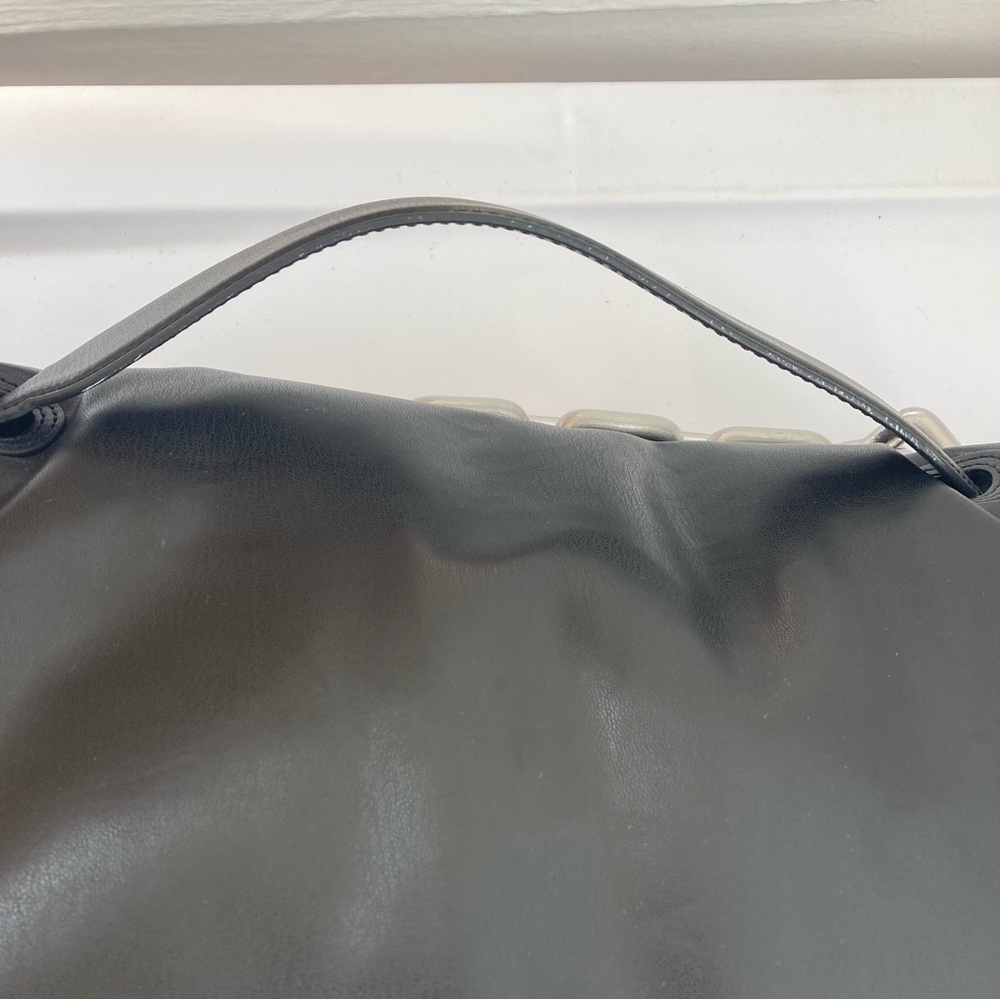 Simon Miller Black Leather Shoulder Bag with Silver Chain Handle - Picture 14 of 15